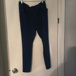 Dark Blue Jeggings Classic Denim Texture